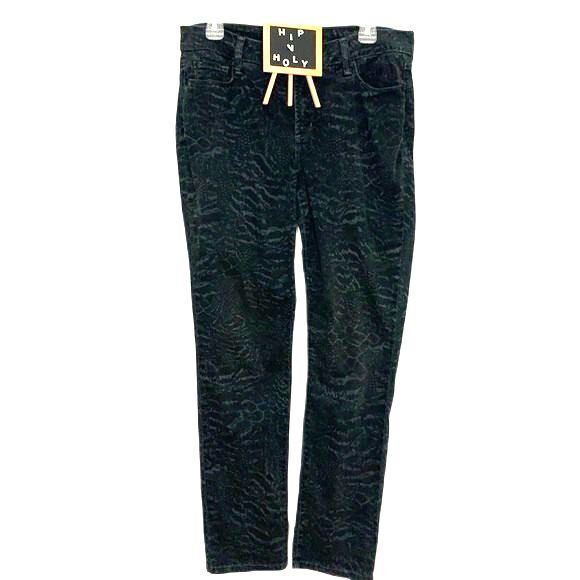 NYDJ Skinny Animal Print Lift Tuck Technology Charcoal Gray Black Size 10 - Picture 2 of 13